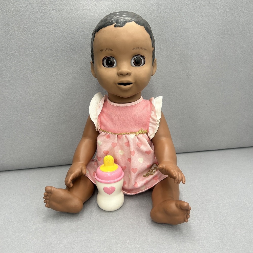 Luvabella Interactive Baby Doll Dark Brown Hair Talking Spin Master WORKS!!